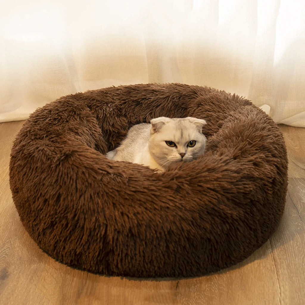 Pet Dog Bed Comfortable Donut Cuddler round Dog Kennel Ultra Soft Washable Dog and Cat Cushion Bed Winter Warm Sofa Hot Sell